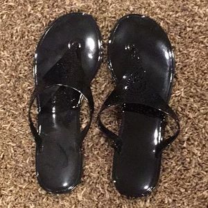 Black flip flops